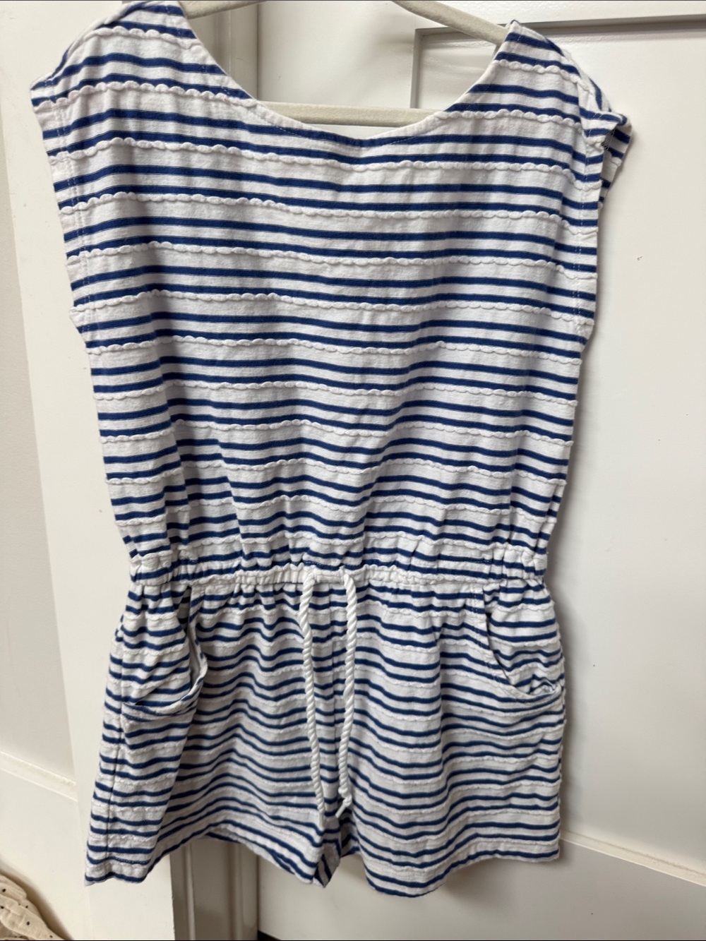 Janie and Jack Navy and White Striped Knit Romper